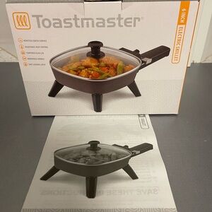 Toastmaster Non Stick 6” Electric Skillet with Tempered Glass Lid - NIB